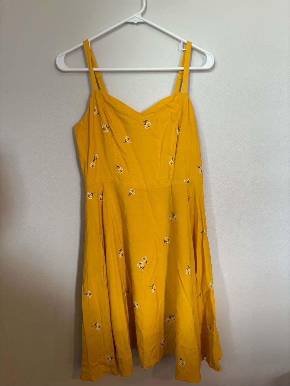Old Navy Mustard Yellow Floral Midi Sundress